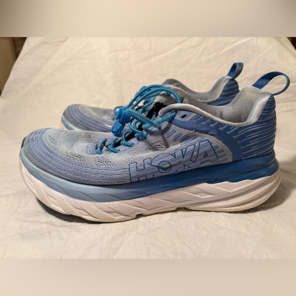 Hoka Sky Blue Running Shoes (Missing Insoles)